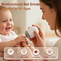 2 IN 1 Electric Nail Clipper Cutter With LED Light Automatic Nail Grinder Trimmer USB Charging For Baby Adult Mini Nail Care