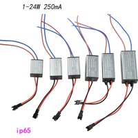 LED Waterproof driver ip65 18-24W 6-10W 8-12W 4-7W 1-3W AC85-265V 250mA Power Supply Constant Current Voltage For light bulb