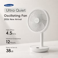 BLDC Oscillating Desktop Fan 4000mAh 5 Wind Speeds Silent Portable Rechargeable Fan with Timing Function for Home Room Gift