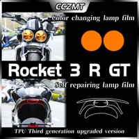 For modification of the Triumph Rocket 3 R GT headlights tail lights film rearview mirror rainproof film