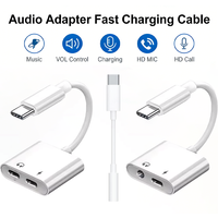 2-in-1 Audio Adapter USB C to 3 5 mm Jack Type-C Charging 3.5mm Aux Cable For Samsung Xiaomi Huawei Wired Headphones Connector
