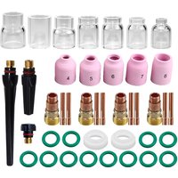 41Pcs/Lot TIG Welding Torch Nozzle Ring Cover Gas Lens Glass Cup Kit For WP17/18/26 Welding Accessories Tool Kit Set
