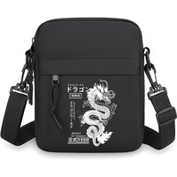 Men's Shoulder Bag Japanese Style Vintage Dragon Small Crossbody Bags Man Fashion Zipper Mini Mobile Phone Bag Fun Messenger Bag