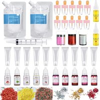 DIY Lip Gloss Kit Moisturizing Clear Lip Gloss Base Gel 200ml with Lipgloss Tube Pigment Powder Glitter Flavor Essence Flavoring