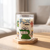 4 inch Crayon Shin-chan Cup Hexagonal Crocodile Anime Funny Cartoon High Borosilicate Glass Mug Coffee Tea Milk Juice Decor Gift
