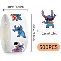 Cartoon Stitch Adhesive Stickers 500 Pieces Roll DIY Scrapbook Album Notebook Stationery Decoration
