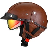Casque d'été demi-face ultra léger pour moto et scooter, système de ventilation super cool avec doublure amovible et lavable