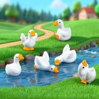 Cute Little Plump Goose Miniature - DIY Resin Ornament for Desk, Car & Micro Landscape Decor