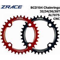 ZRACE Plateaux Roues à chaîne BCD104, 32T/34T/36T/38T, dent à largeur étroite AL7075 CNC pour VTT