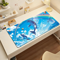 Art Retro Frutiger Aero BLUE Mouse Pad For Office Gaming And Keyboards Non-Slip Large Waterproof