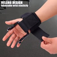 Weight Lifting Hook Grips with Wrist Wraps Gym Hand-Bar Wrist Strap Fitness Hook Weight Strap Pull-Ups Power Lift Gloves