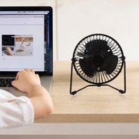 Mini USB Metal Fan Brushless Degree Rotation Portable Cooling Fan Temperature Display for Home Office