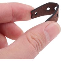 5 Pcs Slingshot Pouches Catapult Microfiber Leather Bags Slingshot Flat Rubber Band Leather Pocket Brown 48mm X 14mm X 8mm