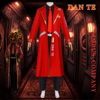 Game Limbus Company Cosplay Dante Costume Red Long Coat DAN TE Uniform Suit Men Women Halloween Party Carnival Roleplay Outfits
