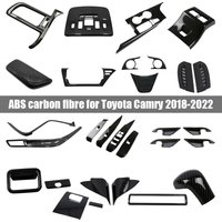 Car Interior For Toyota Camry 2018-2021 2022 2023 Carbon Fiber Steering Wheel Button Decorative Cover Accessories Car Styling