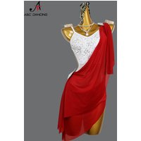 2026 Red Latin Dance Competition Party Skirt Sexy Adult Womens Party Dress Ballroom Clothes Wear Female Practice Samba Dancewear