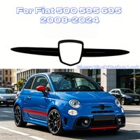 For Fiat 500 595 695 2008-2024 Front Rear Badge Frame Front LOGO Exterior Decoration Modification Accessories Black/Carbon Look