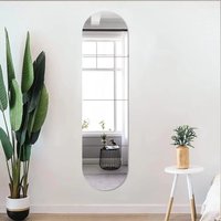 4pcs Self Adhesive Acrylic Mirror Sheet Shatterproof DIY Craft Wall Stickers Simple Hairdressing Wall Mirror