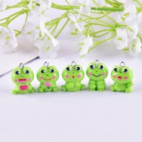 10pcs Valentine's Day Love Frog with Flower Frog Resin Charms for Earring Keychain DIY Decoration Fashion Jewelry Accessories