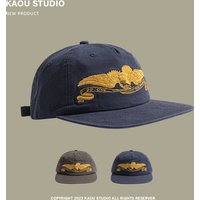 Flat-brimmed baseball cap men's embroidery retro soft-top street cap women