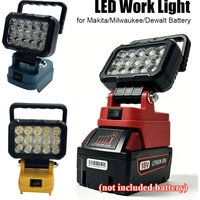 Power Tool Parts for Makita/Milwaukee/Dewalt 18V Lithium Battery LED Work Lights Lamp Hand Lantern Spotlight USB Charger