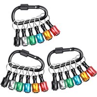 18Pcs 1/4" Hex Shank Quick Release Bit Holder, Keychain Extension Adapter for Impact Driver Drill Bits, Portable Screwdriver Set