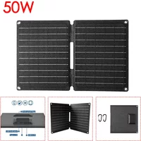 50/80W Portable Foldable ETFE Solar Panel Type-C/USB 5V Output Solar Cells for Outdoor Camping Hiking Phone Charging Power Bank