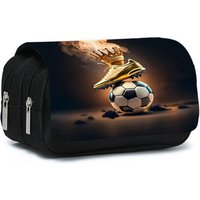 Football Pattern Double Layered Flip Pen Case For Boy/Girls Best Gifts 2D Flat Cartoon Teenagers Pen Bag School Supplies