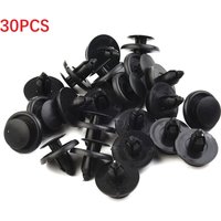 30Pcs Auto Fasteners Rivets Clips 7mm Dia Hole Black Plastic Rivet Fastener Clips Car Door Fender Bumper Pin Clips Auto Parts