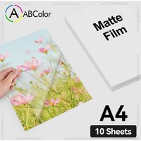 10 Sheets Cold Laminating Film A4 Matte Hologram Paper Film DIY Self-adhesive Broken Glass Package Card Photo Laminating Film