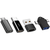 USB C OTG to C Adapter, Mini to C, Micro to C, 3-in-1 Car and Travel Phone Charger Adapter, Multifunctional USB-C, Fharging Port