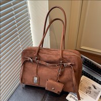 Autumn and Winter Retro Suede Handheld briefcase for women's new style simple single shoulder armpit bag large capacity tote bag