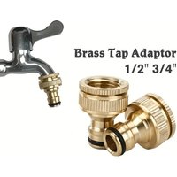 Pressure Washer Hose Adaptor Brass Hose Tap Connector 3/4'' 1/2'' THREADED GARDEN WATER PIPE ADAPTER FITTING Watering Equipment