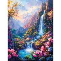 1 Box of 500/1000/1200/2000PCS Puzzles for Adults Waterfall Scenery Jigsaw Puzzles Handmade Home Decoration Gift Frameless