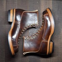 Trendy Outdoor Boots Men's Hiking Boots Thick Bottom Lace-Up High-Top Leather Shoes British Style Workwear Boots