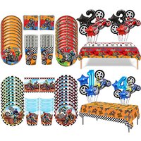 AliExpress Dirt Bike Motocross Party Tableware Plates Napkins Cups Tablecloth Motorcycle Theme Boys Birthday Baby Shower Decor Supplies