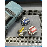Detailed Scene: 1:64 Scale Miniature Model Repair Shop, Mini Engine N0.3, Decorative Car Model Scene with Vintage Layout