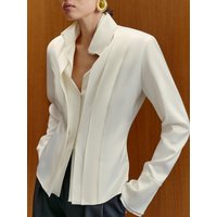 BJTZ 2026 Spring Autumn Women Solid Elegant Slim Lapel Long Sleeve Versatile Office Work Shirt