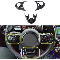 3PCS Car Steering Wheel Cover Carbon Fiber Sticker For BMW MINI Cooper F54 F55 F56 F57 F60 Styling Interior Decoration