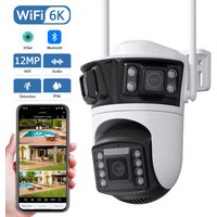12MP 6K HD 3 Lens Outdoor Camarade Seguridad Wifi 6MP Triple Camera System AI Human Detection WiFi iCsee App CCTV Waterproof