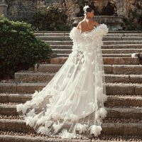 3D Floral Bridal Wrap Robes Customized Long Women Dresses Photo shoot Maternity Dressing Gowns for Photography