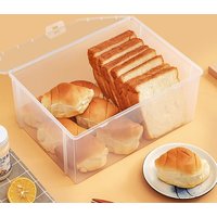 Large Capacity Storage Box Transparent Stationary Supplies Flip Box Rectangle Desktop Organizer
