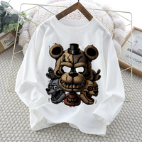FNAF Five Nights At Freddys Clothes Autumn Long Sleeve Cartoon Game Baby Basic Soft T-shirt Boy Girls Fashion Tops Birthday Gift