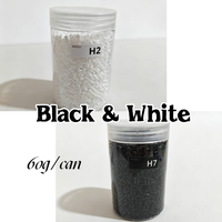 Yantjouet 2,6mm Perlen Hama Beads 6000 Stück im Glas DIY Schmelzperlen Spielzeug Pixel Art Puzzle Schwarz-Weiß Schmelzperlen Kreatives Geschenk