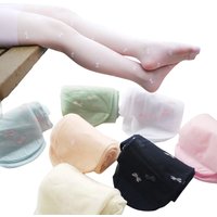 1 Pairs of Children Girl's Bow Jacquard Thin Summer Sheer Patterned Tights White Pink Salmon Navy Blue Transparent Kid Pantyhose
