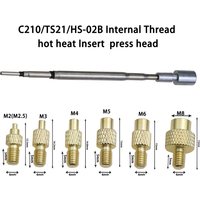 Heat Insert Nut Iron Tip Trimming kit C210/TS21/HS-02B Internal Thread Soldering Iron Tip 3D Print Modify Finishing Tool Brass