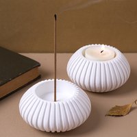 Spherical Stripe Incense Insert Silicone Mold DIY 3D Concrete Aromatherapy Candle Holder Resin Mold Craft Gifts Home Decoration