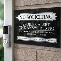 Retro Aluminium Humorous No Soliciting Sign, "Don’t Knock Don’t Ring Doorbell Don’t Make It Weird" Metal Wall Art for Home Yard