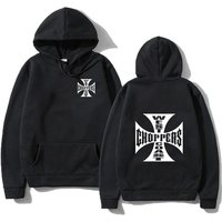West Coast Iron Cross Choppers Printed Men's Hooded Fashion Cool Sweatshirt Unisex Fashion Fleece Oversized Streetwear Hoodie