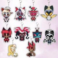 For Vox Alastor Vaggie Valentino Q Version Acrylic Keychain Anime Peripheral Cute Backpack Pendant Festival Gift